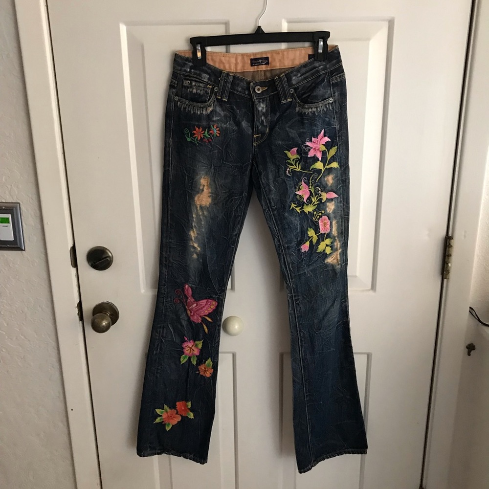 People for Peace ☮️ embroidered blue Jean